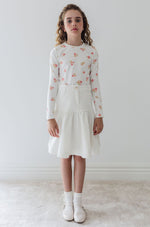 Steph the Label Lace Trim Denim Skirt - White
