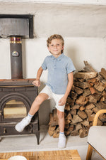 Teela Stonewash Denim Boys Polo