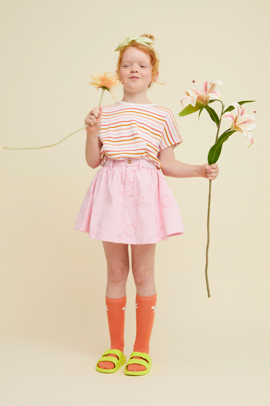 Sproet & Sprout Denim Logo Skirt - Pink