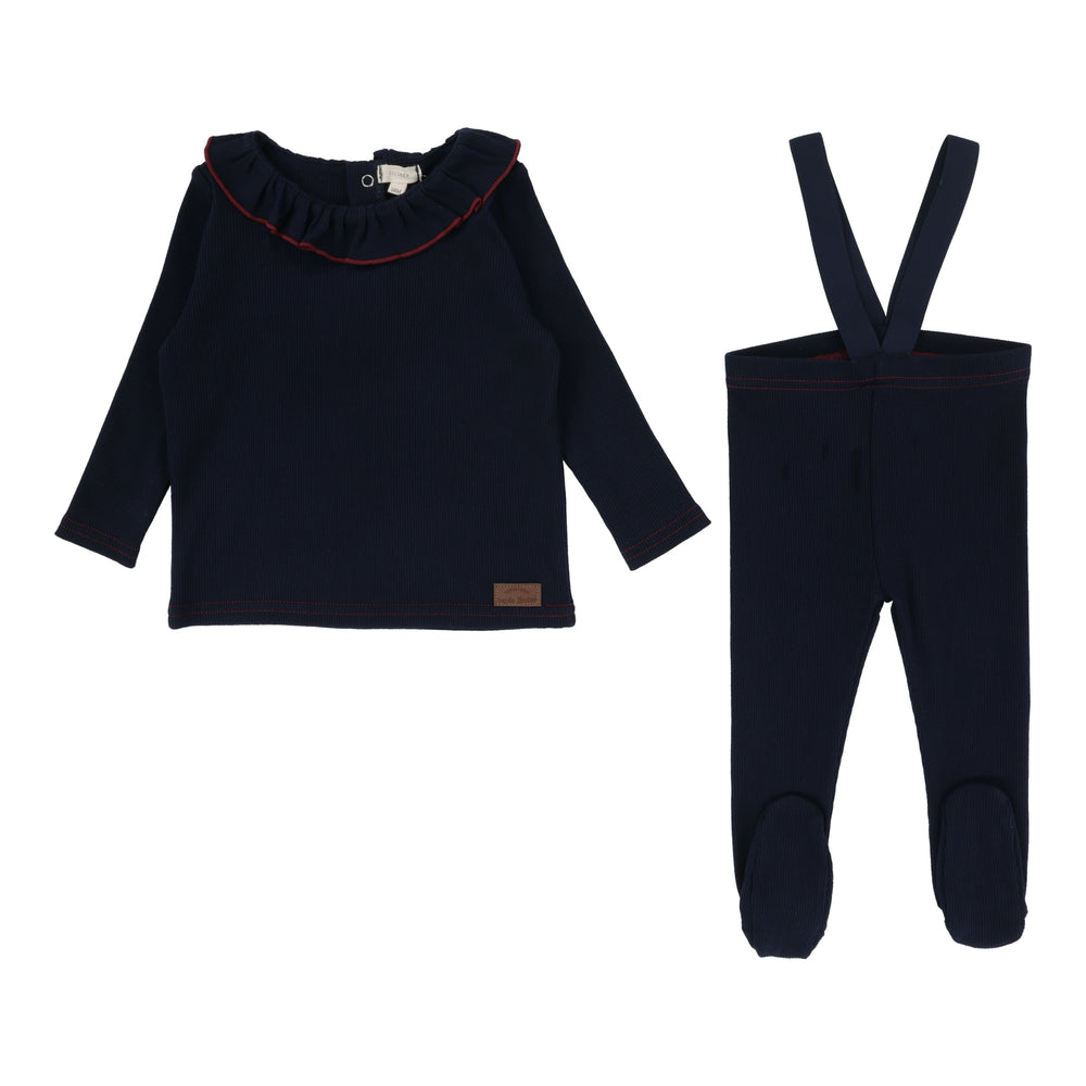 Lil legs Ruffle Tee - Navy Lil legs Ruffle Tee - Navy