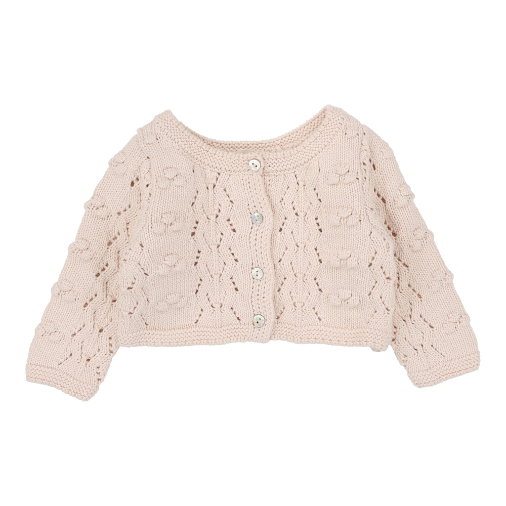 Lilette Popcorn Weave Cardigan Set - Petal