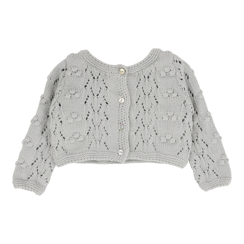 Lilette Popcorn Weave Cardigan Set - Light Blue