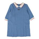 Analogie Three Quarter Sleeve Pique Dress - Light Blue