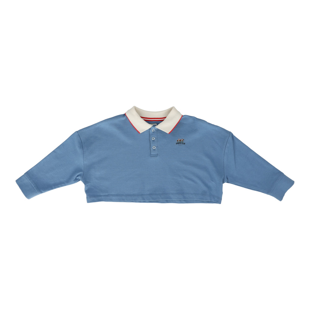 Analogie Girls Cropped Sports Polo - Light Blue