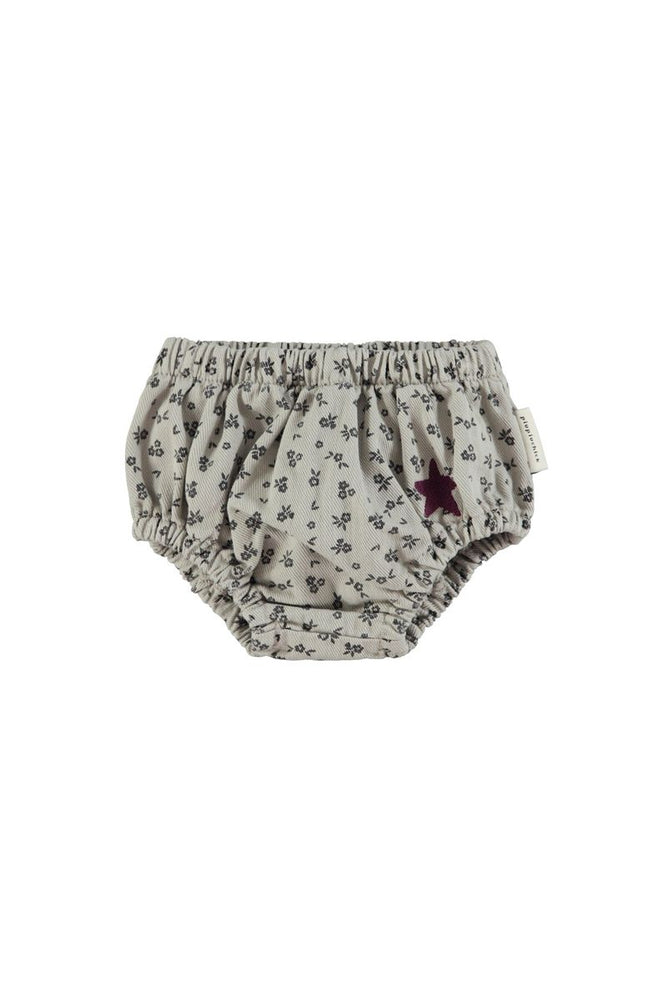 Piupiuchick Baby Bloomer - Light Grey with Black Flowers