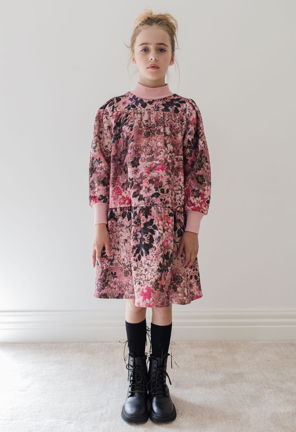 Steph the Label Blurred Floral Fleece Dress 6 Steph the Label Blurred Floral Fleece Dress 6