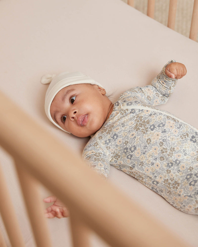 Quincy Mae Bamboo Zip Footie - Winter Garden