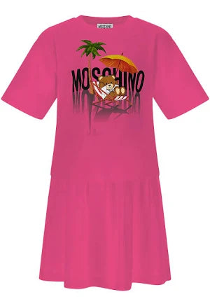 Moschino Vacation Bear Print Dress - Azal Pink