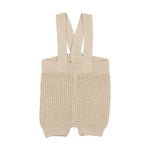 Analogie Waffle Knit Short Overalls - Natural
