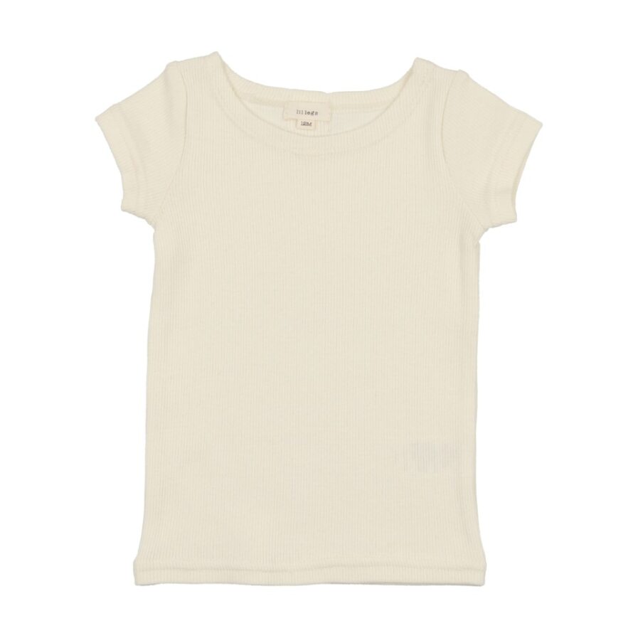 Lil Legs Ribbed Short Sleeve Tee - Ivory