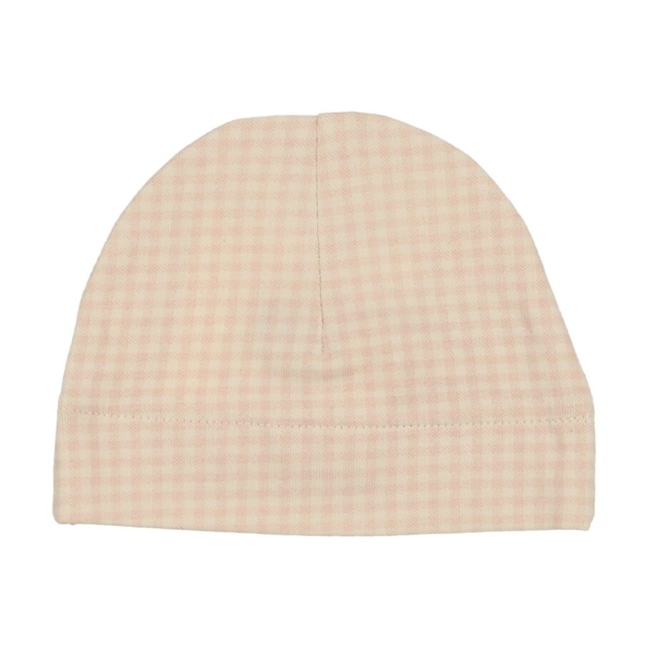 Lilette Printed Footie with Beanie Set - Blush Check