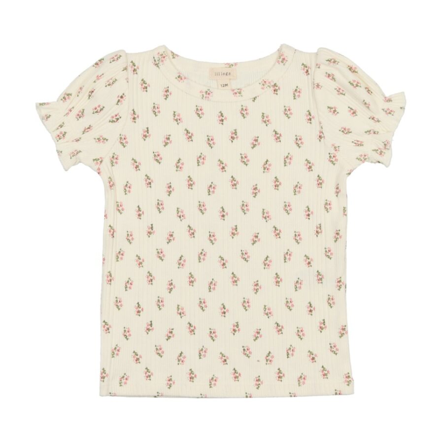 Lil Legs Short Sleeve Puff Tee - Floral Cluster