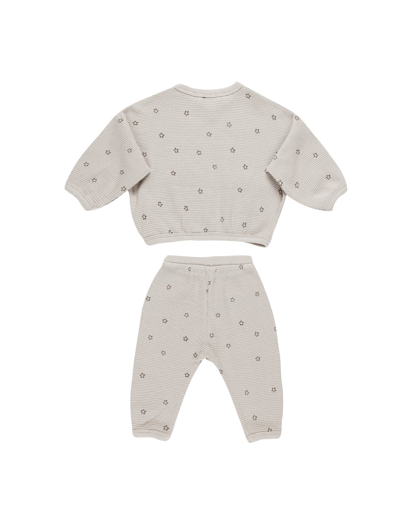 Quincy Mae Waffle Slouch Set - Stars