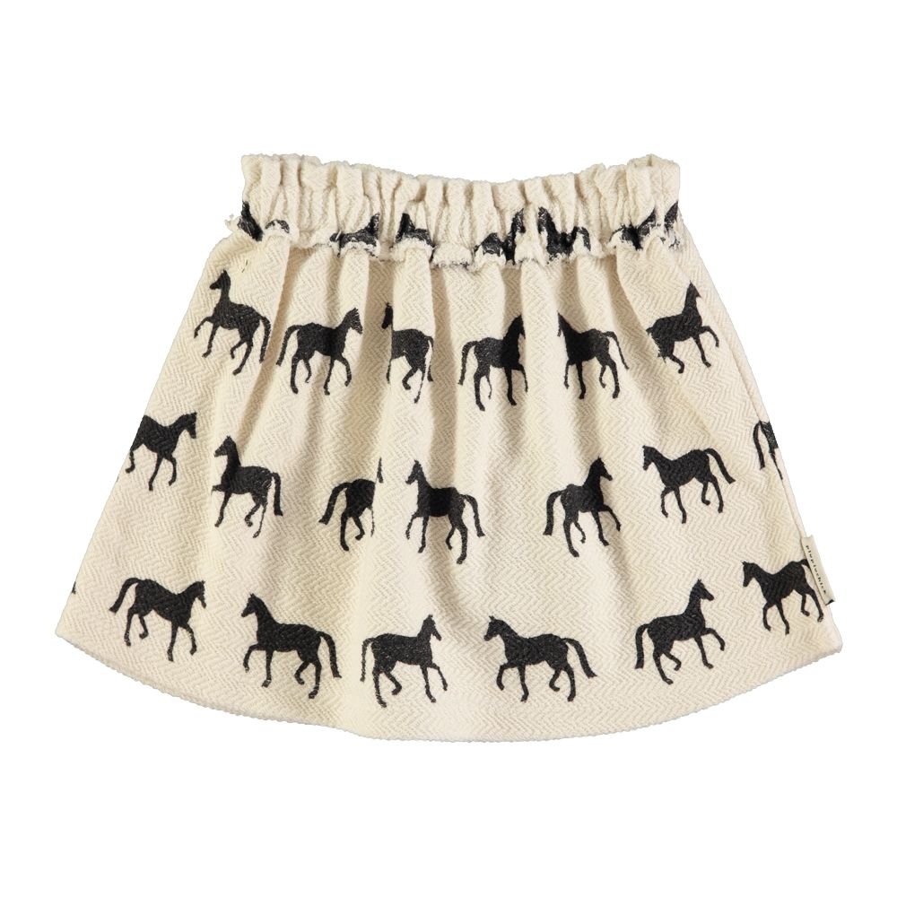 Piupiuchick Ecru Skirt with Black Horses