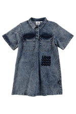Loud Apparel Denim Pocket Dress - Mid Blue Stonewash