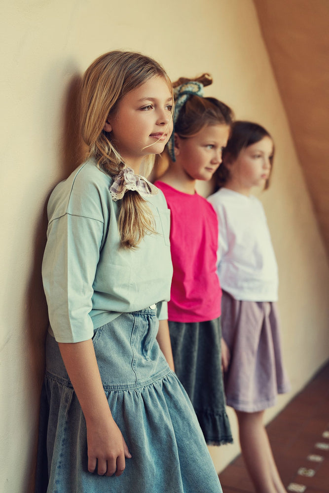 Teela Drop Waist Denim Skirt