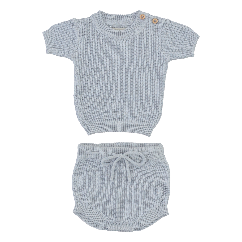 Bebe Organic Kelly Knit Set - Blue Melange – The Shoppe Miami