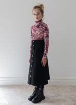 Steph the Label Denim Button Skirt - Black