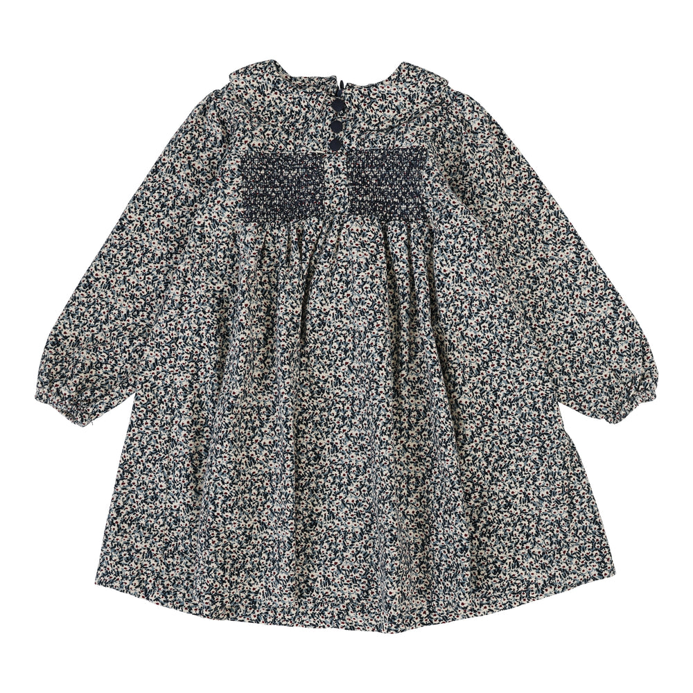 Analogie Daisy Floral Dress - Dusty Blue