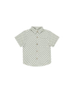 Rylee + Cru Collared Short Sleeve Shirt - Sage Check
