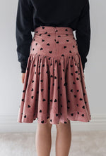 Steph the Label Flocked Heart Cord Skirt