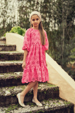 Teela Eyelet Dress - Pink