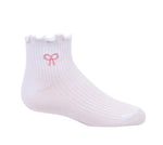 Zubii Scallop Edge Bow Ankle Sock