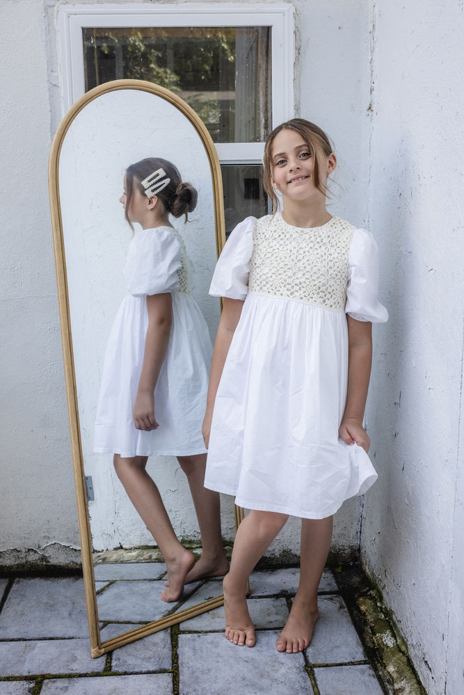 Teela Crochet Dress - White