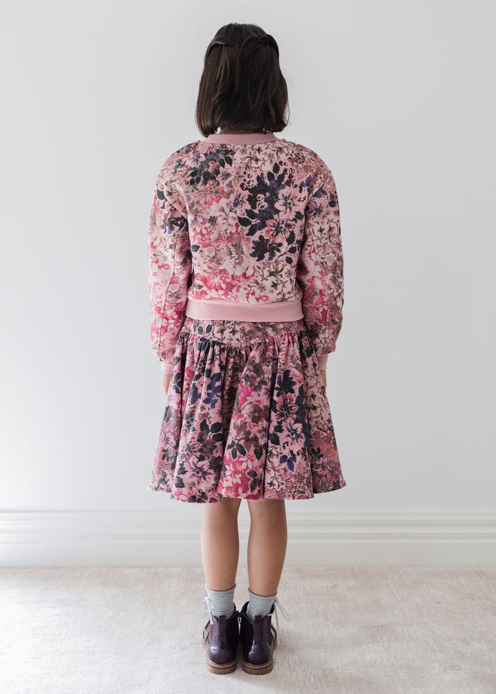 Steph the Label Blurred Floral Denim Skirt