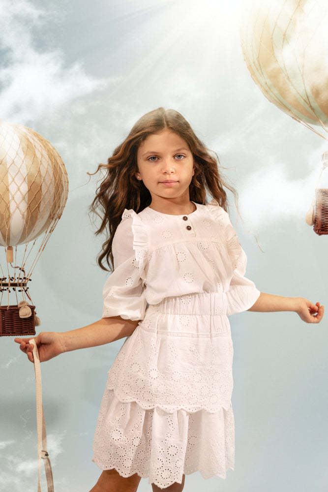 Belati Eyelet Two Piece Set - White