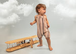 Belati Linen Stripe Overall - Nougat