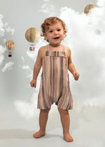 Belati Linen Stripe Overall - Nougat