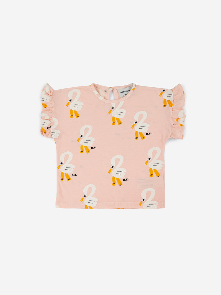 Bobo Choses Pelican All Over Ruffle T-shirt
