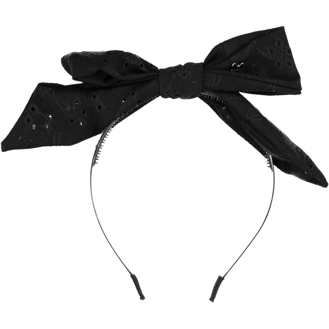 Arabelle Eyelet Headband - Black – The Shoppe Miami display picture 2
