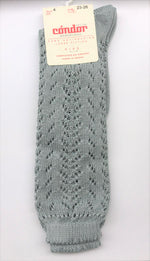 Condor Crochet Knee Sock - Grey