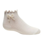 Zubii Pearl Bow Ankle Sock