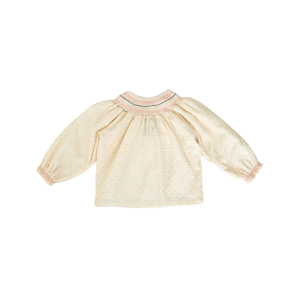 Hey Kid Textured Top with Smocking Detail