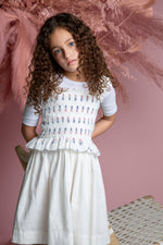 Belati Floral Smocked Jumper - Eyelet Pink