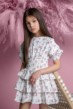 Belati Layered Floral Dress - Red Floral