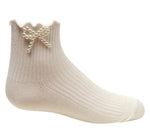 Zubii Pearl Bow Ankle Sock