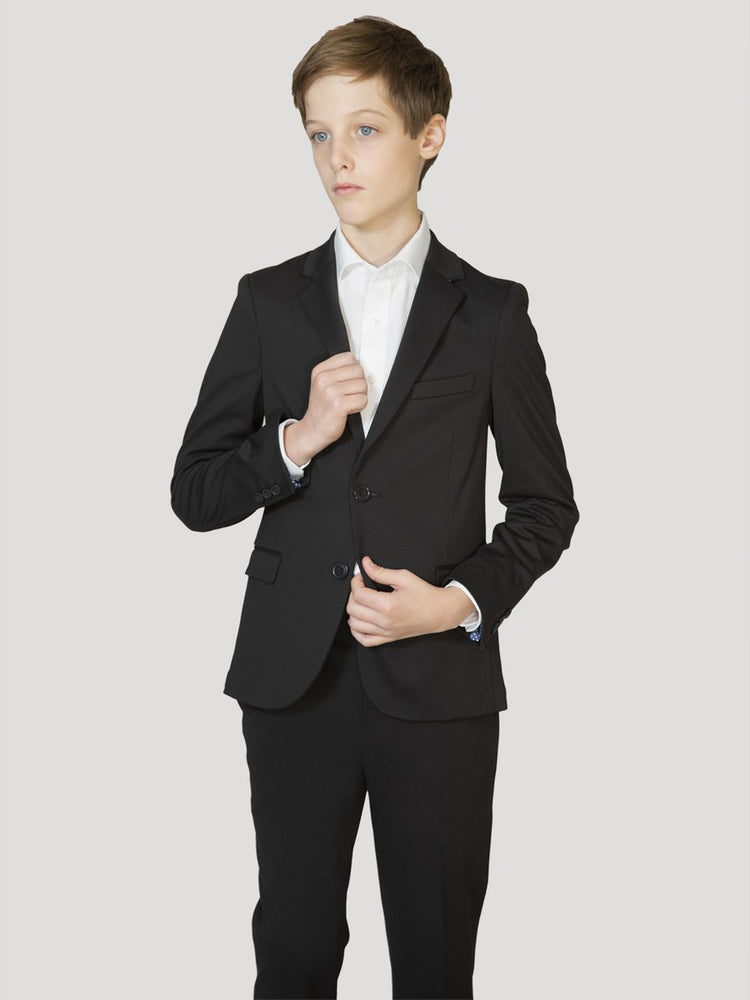 T.O Collection Slim Stretch Suit - Black