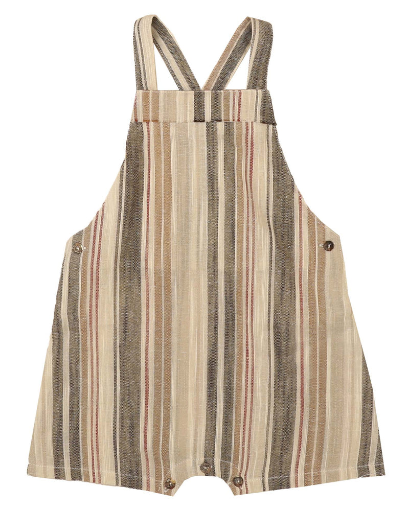 Belati Linen Stripe Overall - Nougat