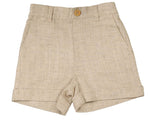 Belati Textured Linen Shorts - Nougat