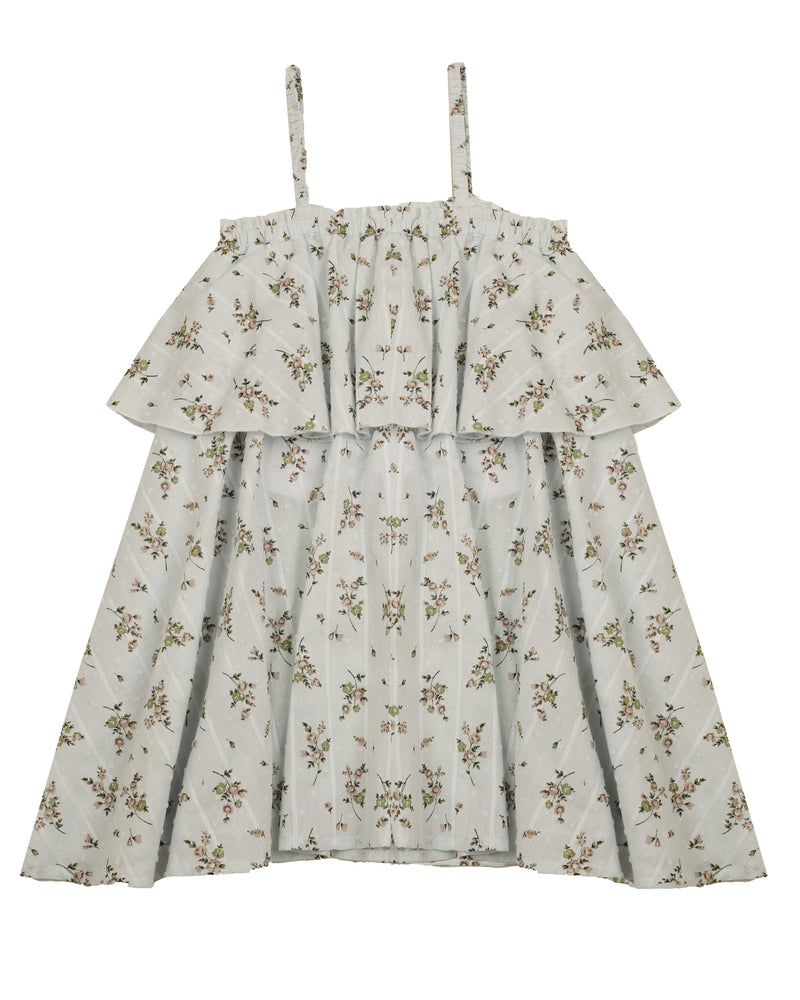 Belati Floral Jumper with Frill - Sea Ice