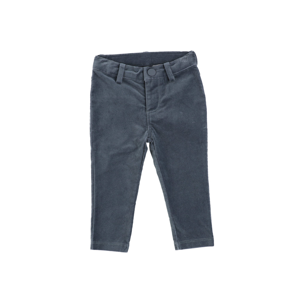 Analogie by Lil Legs Velour Pants - Blue/Grey