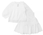 Belati Eyelet Two Piece Set - White