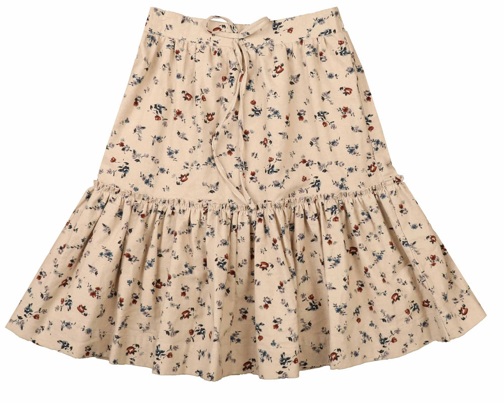 Belati Oatmeal Floral Skirt