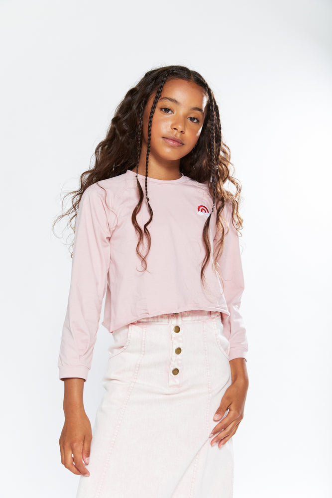 Crew Kids Embroidered Top - Pink