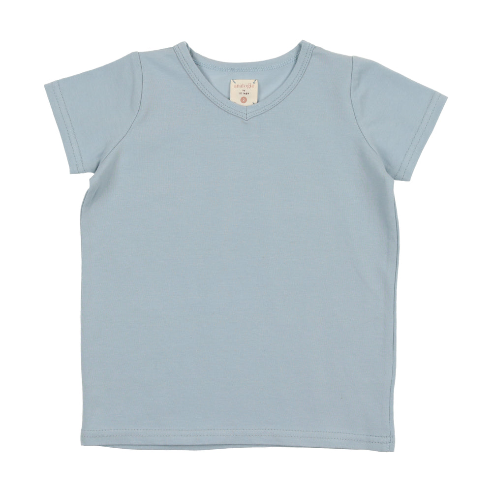 Analogie by Lil Legs Cotton V Tee - Light Blue