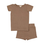 Lil Legs Dot PJ Set - Tan